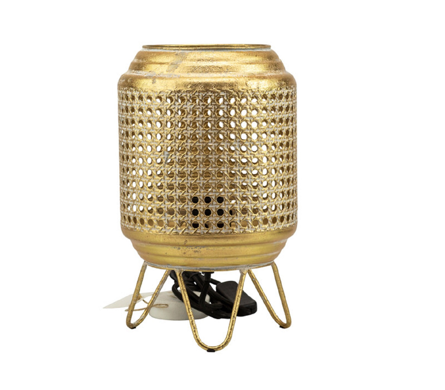 Lampada traforata elegante glamour in metallo oro con filo harmony S2527S
