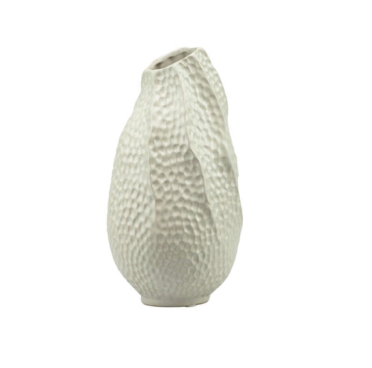 Vaso in porcellana bianco con particolare decorazione effetto martellato harmony S2532P
