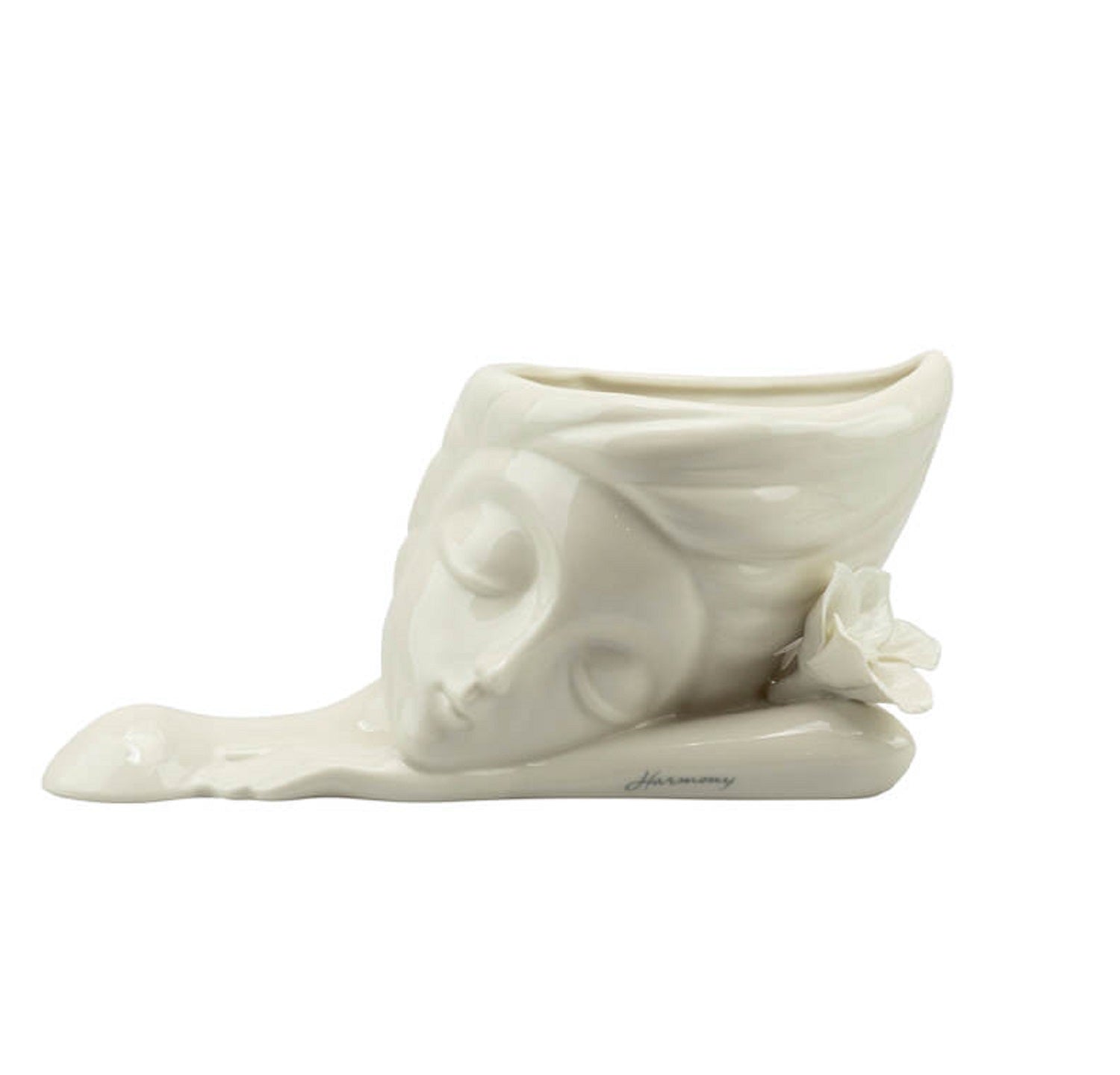 Vaso lady volto con fiore in porcellana bianco harmony S2541P