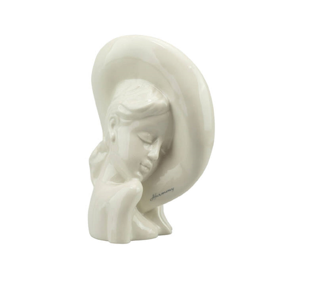 Vaso lady volto con cappello in porcellana bianco harmony S2543P