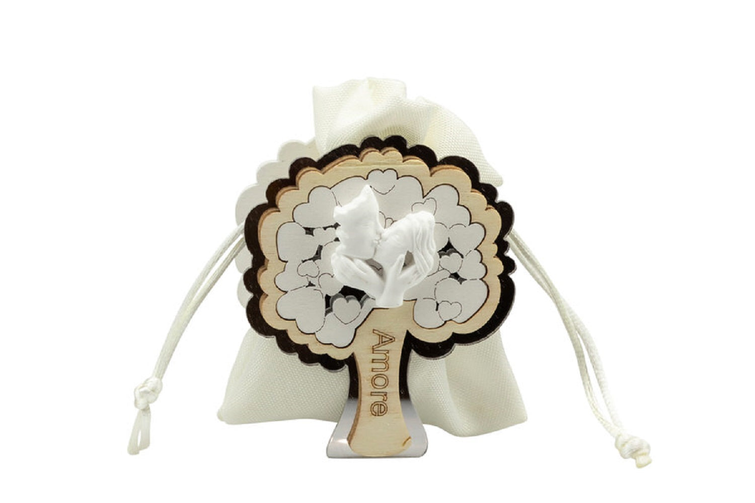 Set sacchettino porta confetti da 5 pz bomboniera per matrimonio, Harmony S2655L