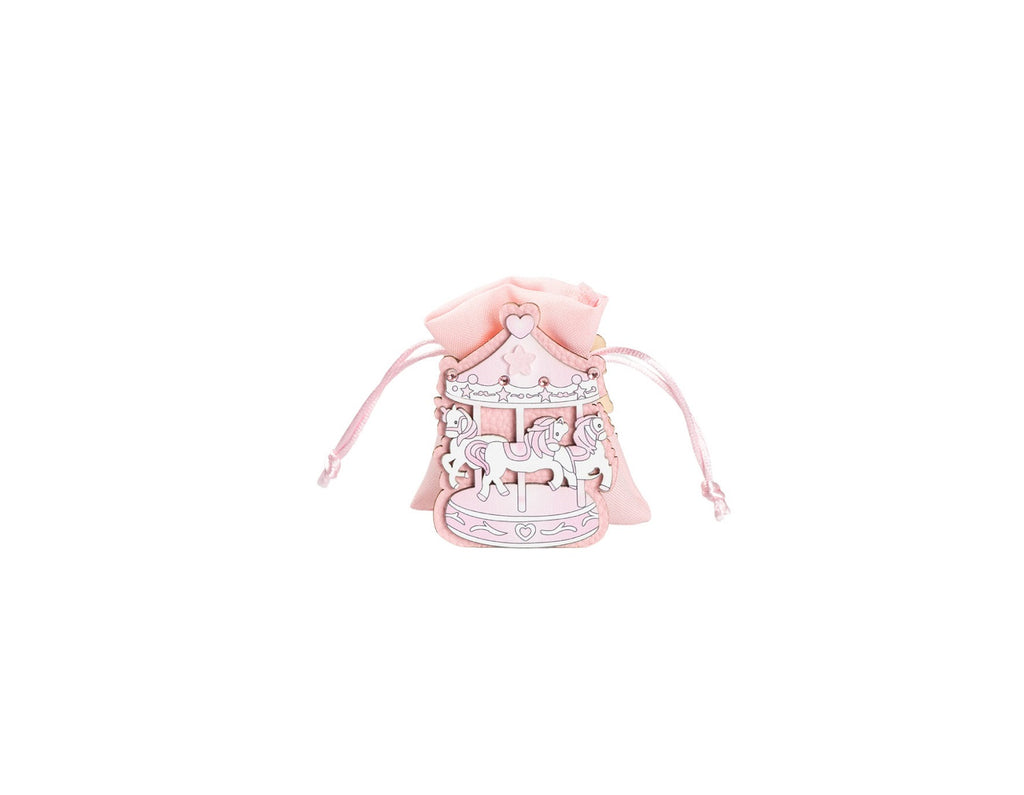Set sacchettino porta confetti da 5 pz con giostrina bomboniera per nascita, battesimo, Harmony S3184L