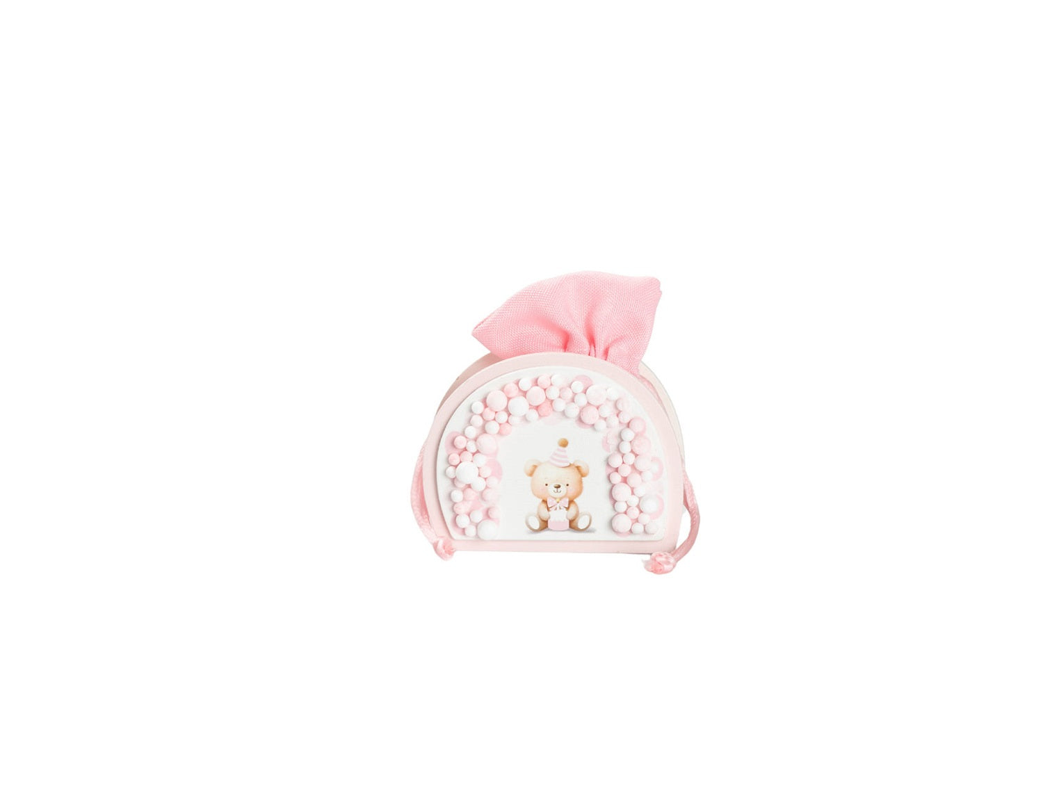 Set sacchettino porta confetti da 5 pz con orsetto per nascita, battesimo, Harmony S3188L