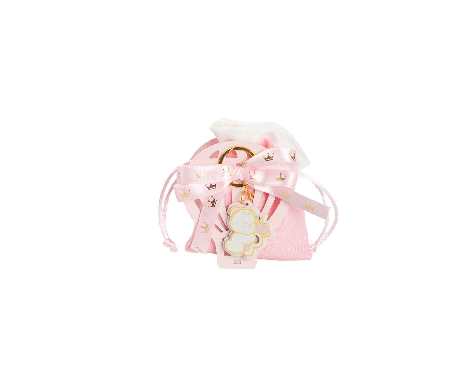 Set sacchettino porta confetti da 5 pz con mongolfiera e orsetto bomboniera per nascita, battesimo, Harmony S3190L
