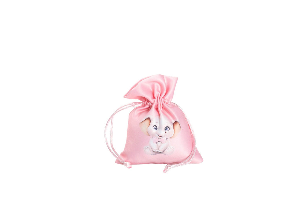 Set sacchettino porta confetti da 5 pz con elefante bomboniera per nascita, battesimo, Harmony S3198A