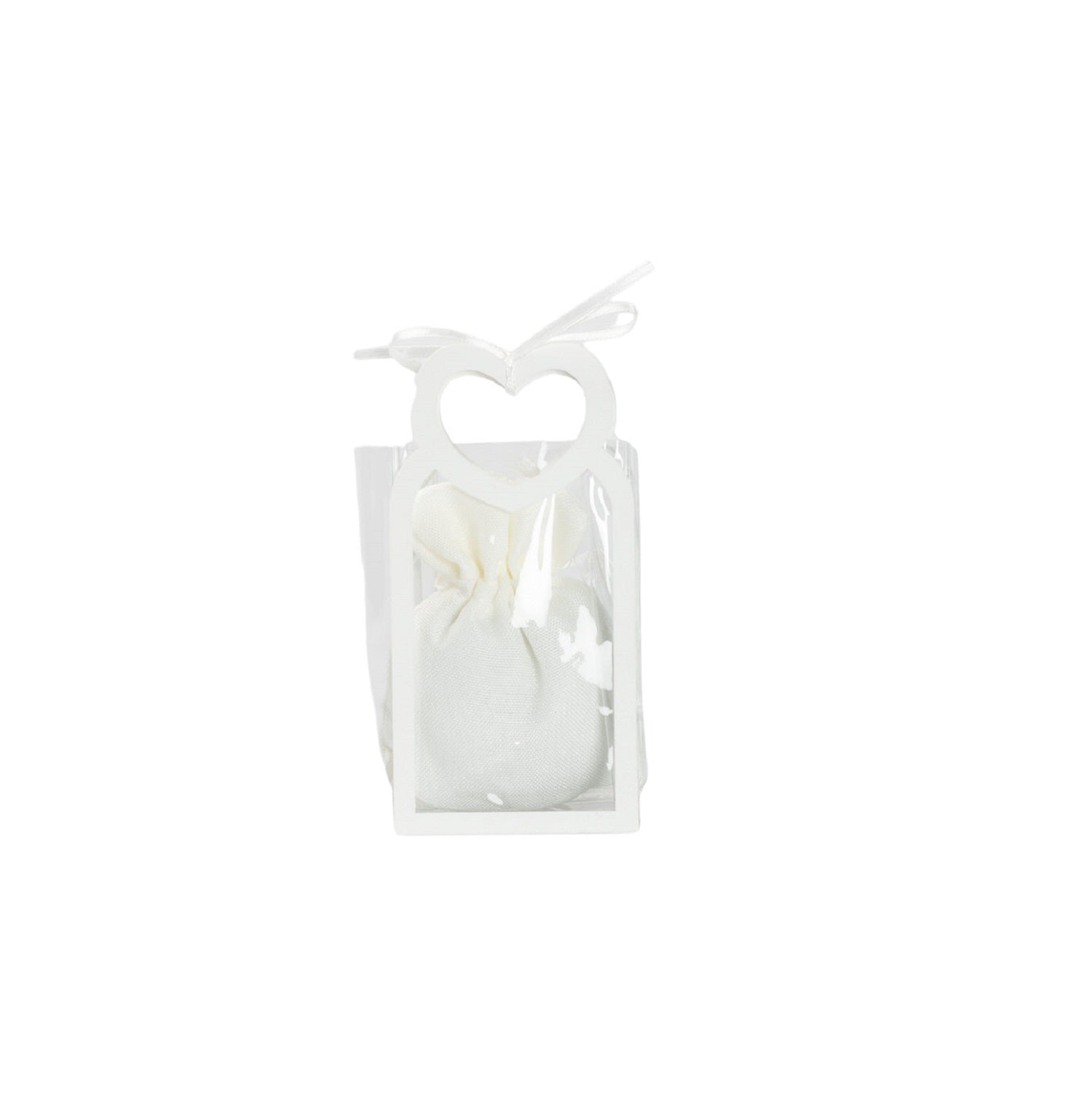 Set borsettina trasparente porta confetti da 5 pz bomboniera per matrimonio, comunione, cresima, Harmony S3207A