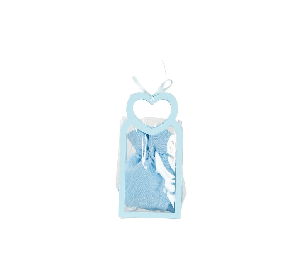 Set borsettina trasparentre porta confetti da 5 pz bomboniera per nascita, battesimo, Harmony S3208A