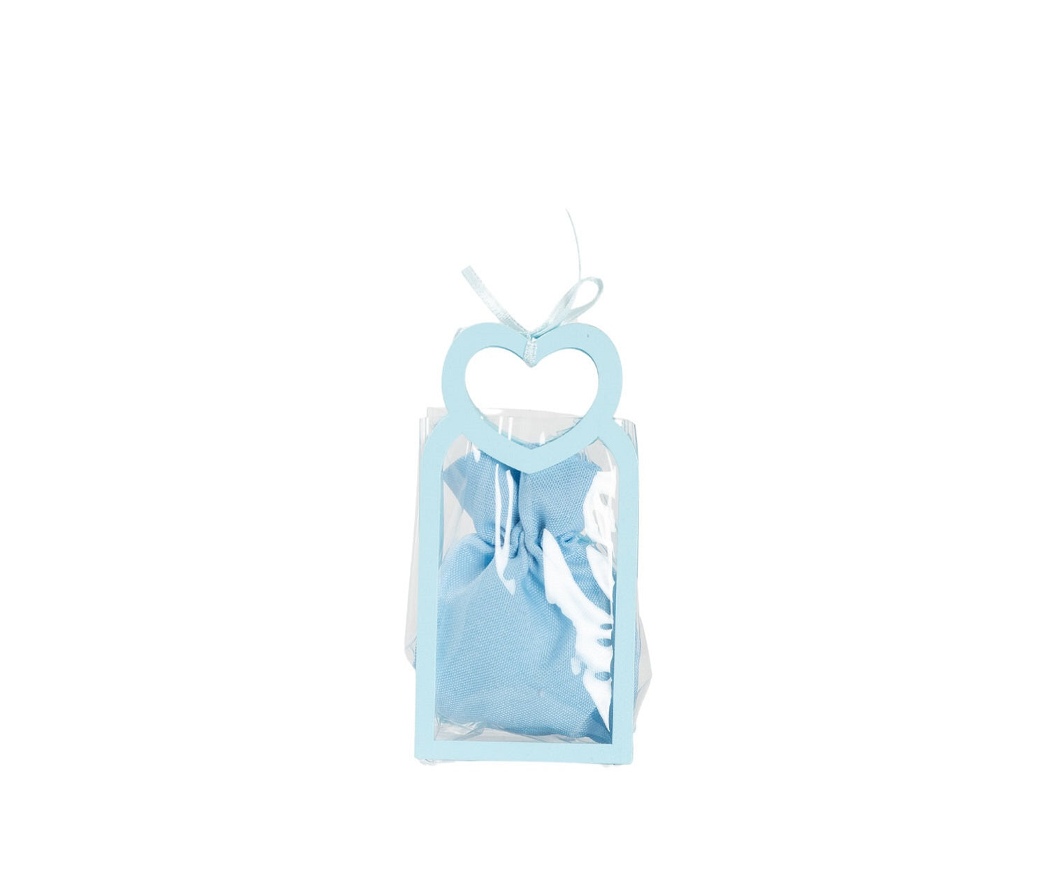 Set borsettina trasparentre porta confetti da 5 pz bomboniera per nascita, battesimo, Harmony S3208A