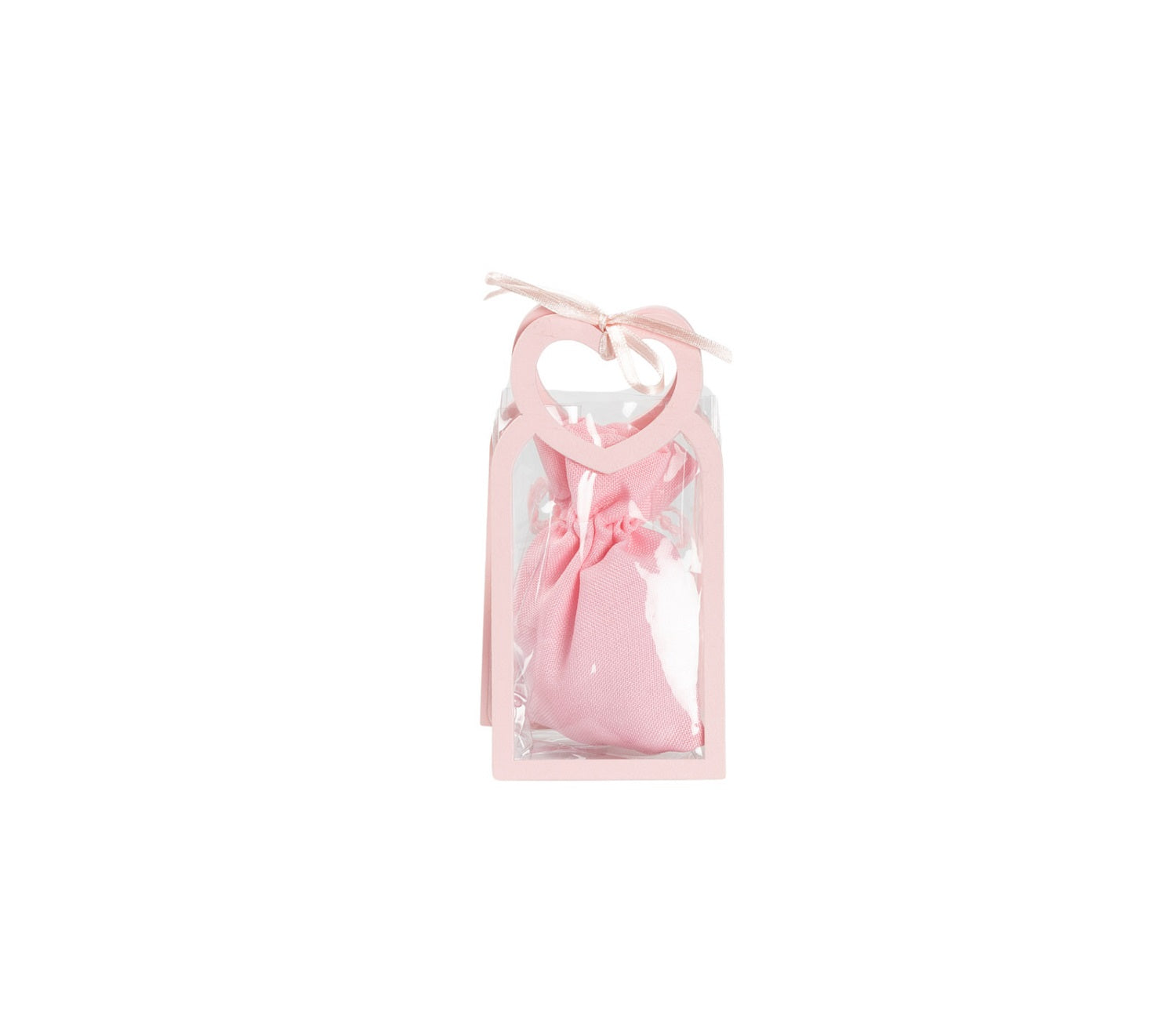 Set borsettina trasparente porta confetti da 5 pz bomboniera per nascita, battesimo, Harmony S3209A