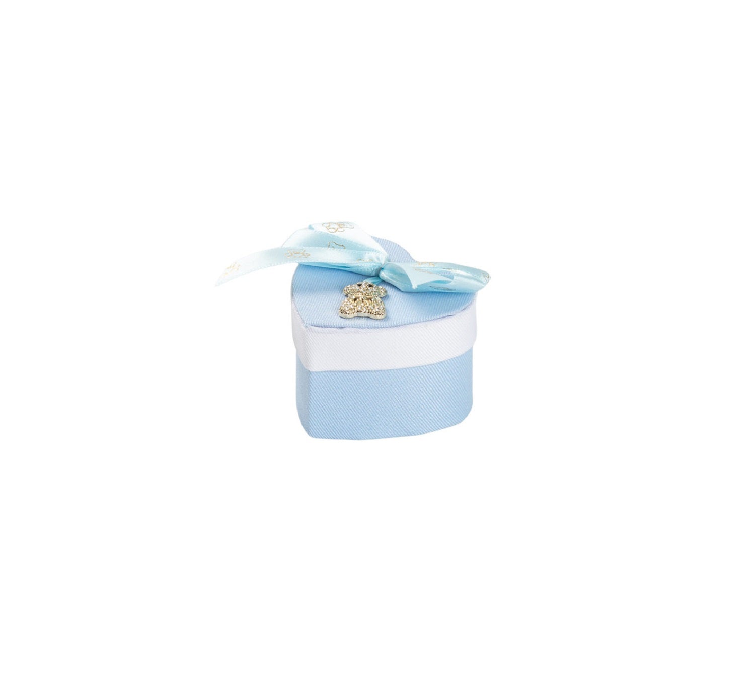 Set scatolina cuore bicolor porta confetti da 5 pz bomboniera per nascita, battesimo, Harmony S3213A