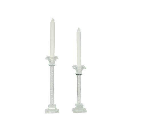 Bomboniera matrimonio coppia porta candela in cristallo con glitter bianco harmony SNVT23032