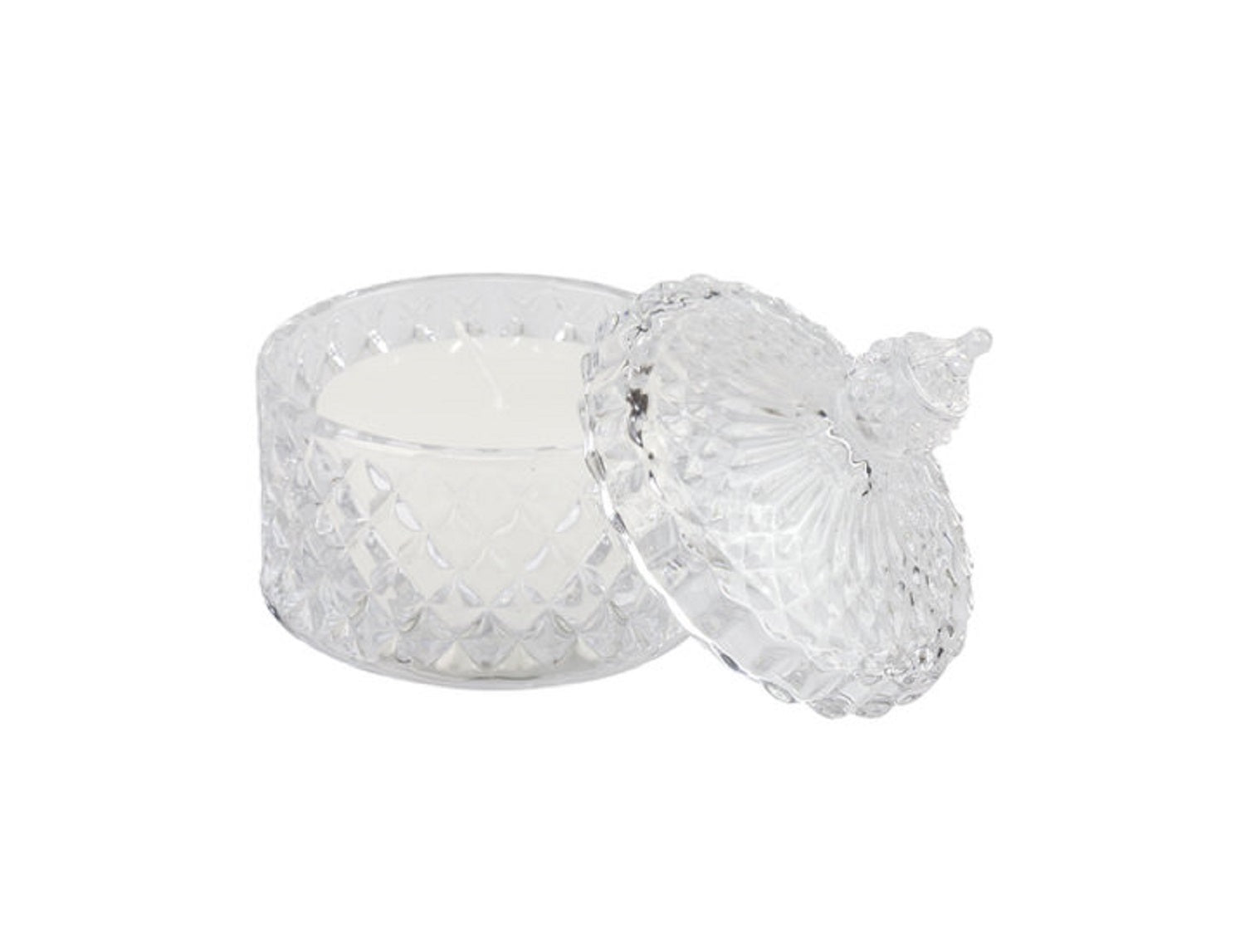 Bomboniera matrimonio scatola in vetro diamantato piccola con candela profumata harmony SNVT23252