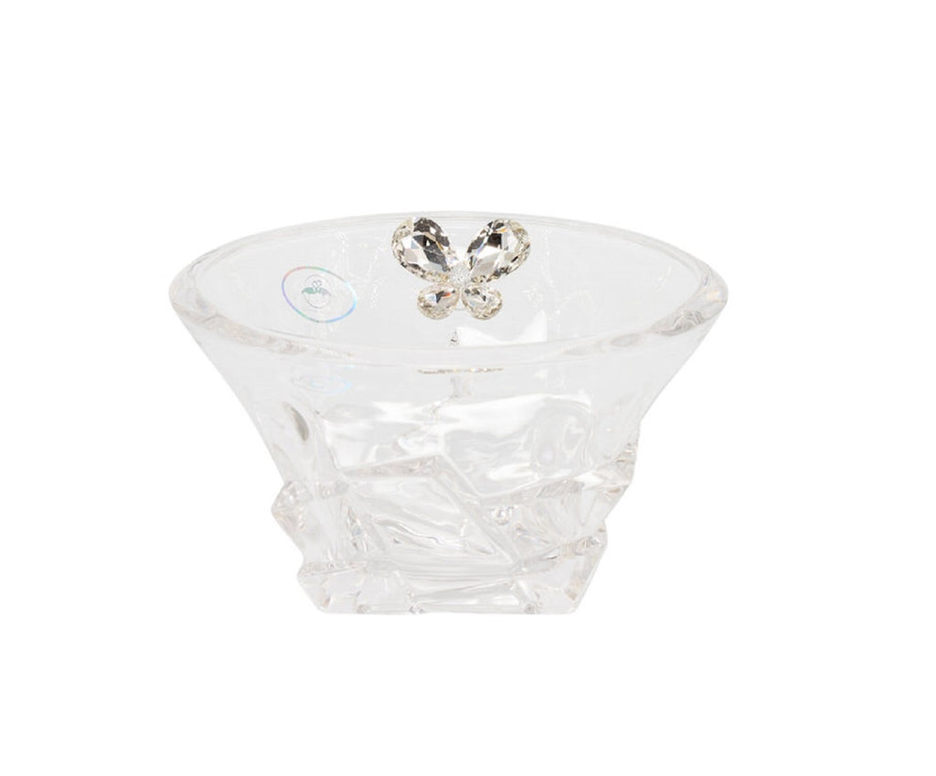 Bomboniera matrimonio porta caramelle in vetro con farfalla in cristallo harmony SNVT23276
