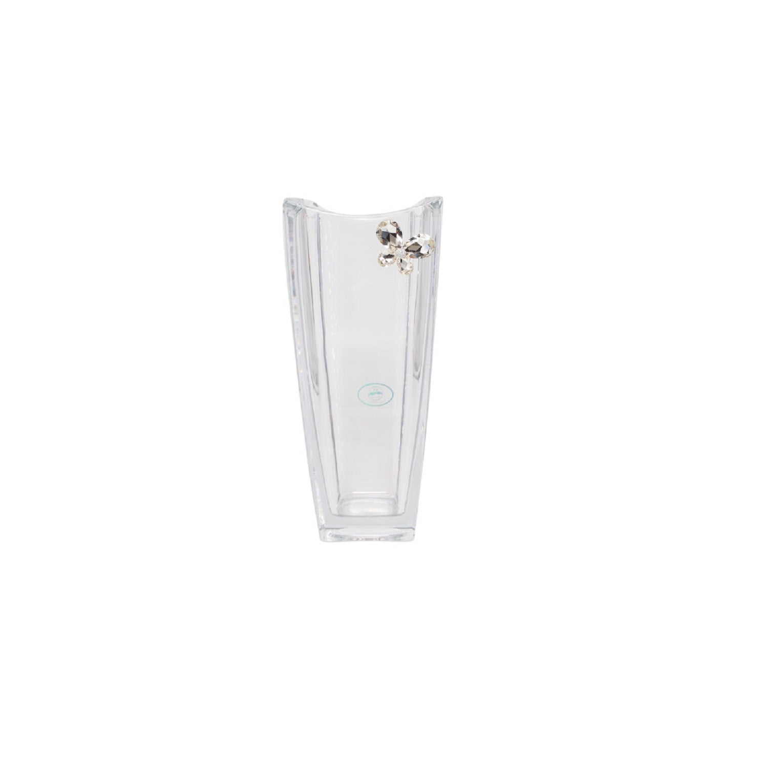 Bomboniera matrimonio vaso in vetro decorato con farfalla in cristallo harmony SNVT23279