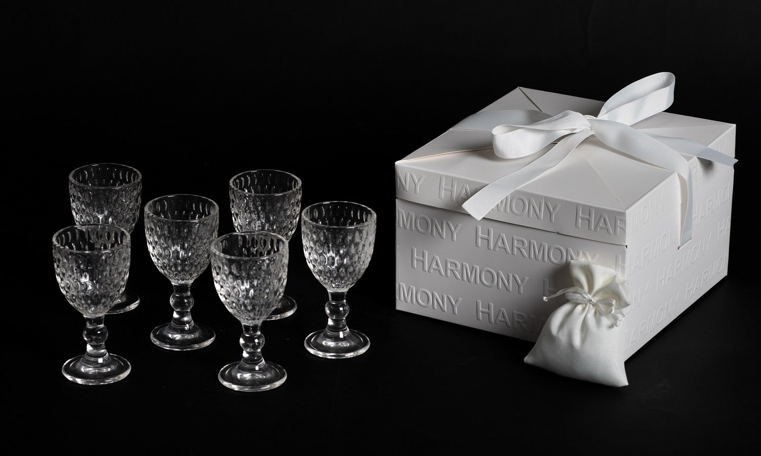 Set bicchierini da liquore in cristallo decorati bomboniera per matrimonio, ricorrenze, Harmony