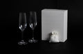 Set coppia calici in cristallo bomboniera per matrimonio, ricorrenze, Harmony SNVT26047