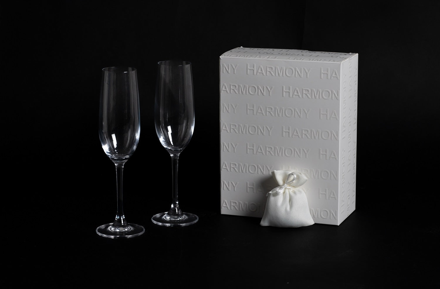 Set coppia calici in cristallo bomboniera per matrimonio, ricorrenze, Harmony SNVT26047