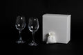 Set coppia calici da vino in cristallo bomboniera per matrimonio, ricorrenze, Harmony SNVT26048