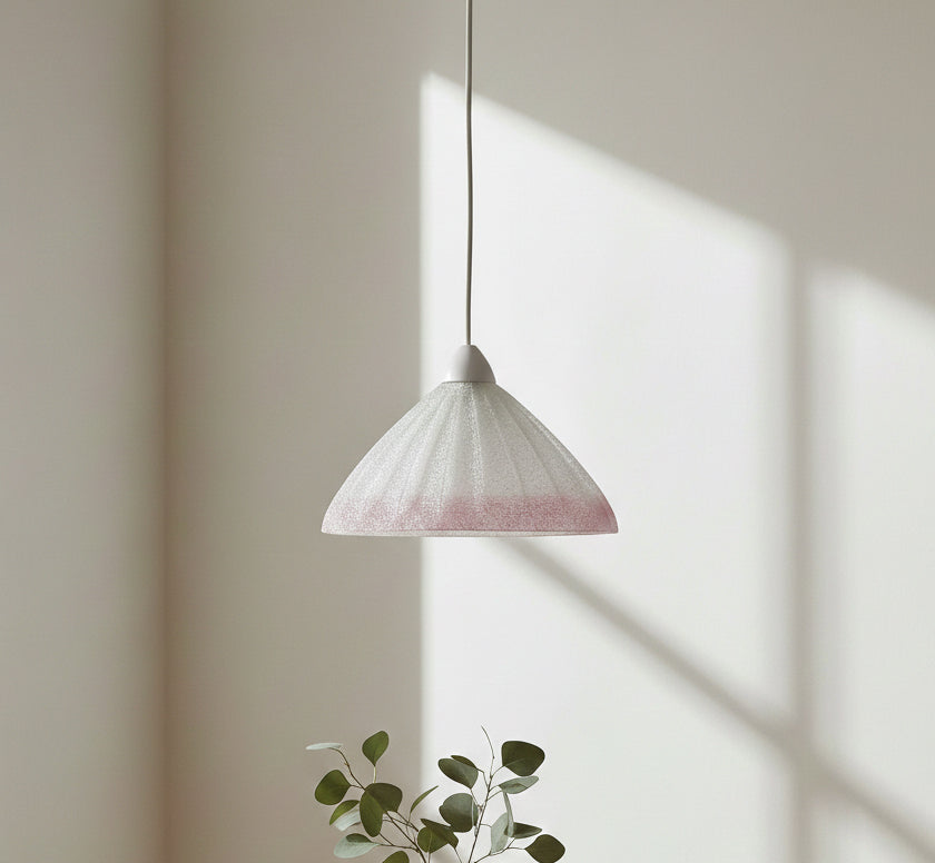 Lampadario a Sospensione Classico in Vetro, 1 Luce, per Cucina, Bagno, Camera, Soggiorno, Scala, Corridoio art. Coste rosa