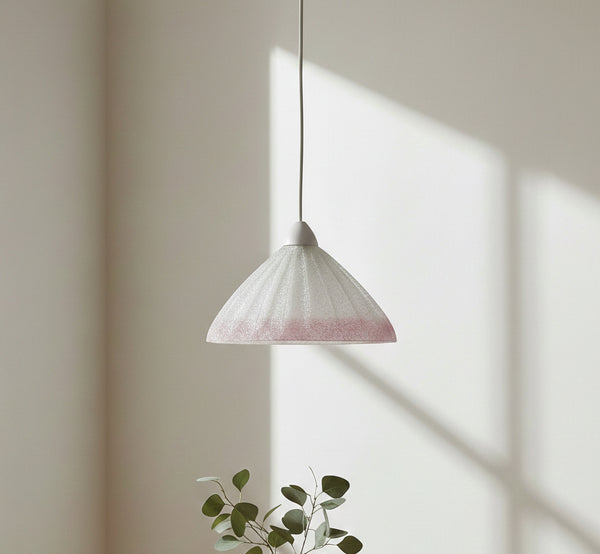 Lampadario a Sospensione Classico in Vetro, 1 Luce, per Cucina, Bagno, Camera, Soggiorno, Scala, Corridoio art. Coste rosa