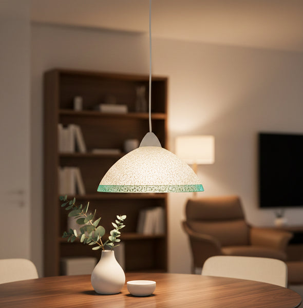 Lampadario a Sospensione Classico in Vetro, 1 Luce, per Cucina, Bagno, Camera, Soggiorno, Scala, Corridoio art. Cupola (VERDE)