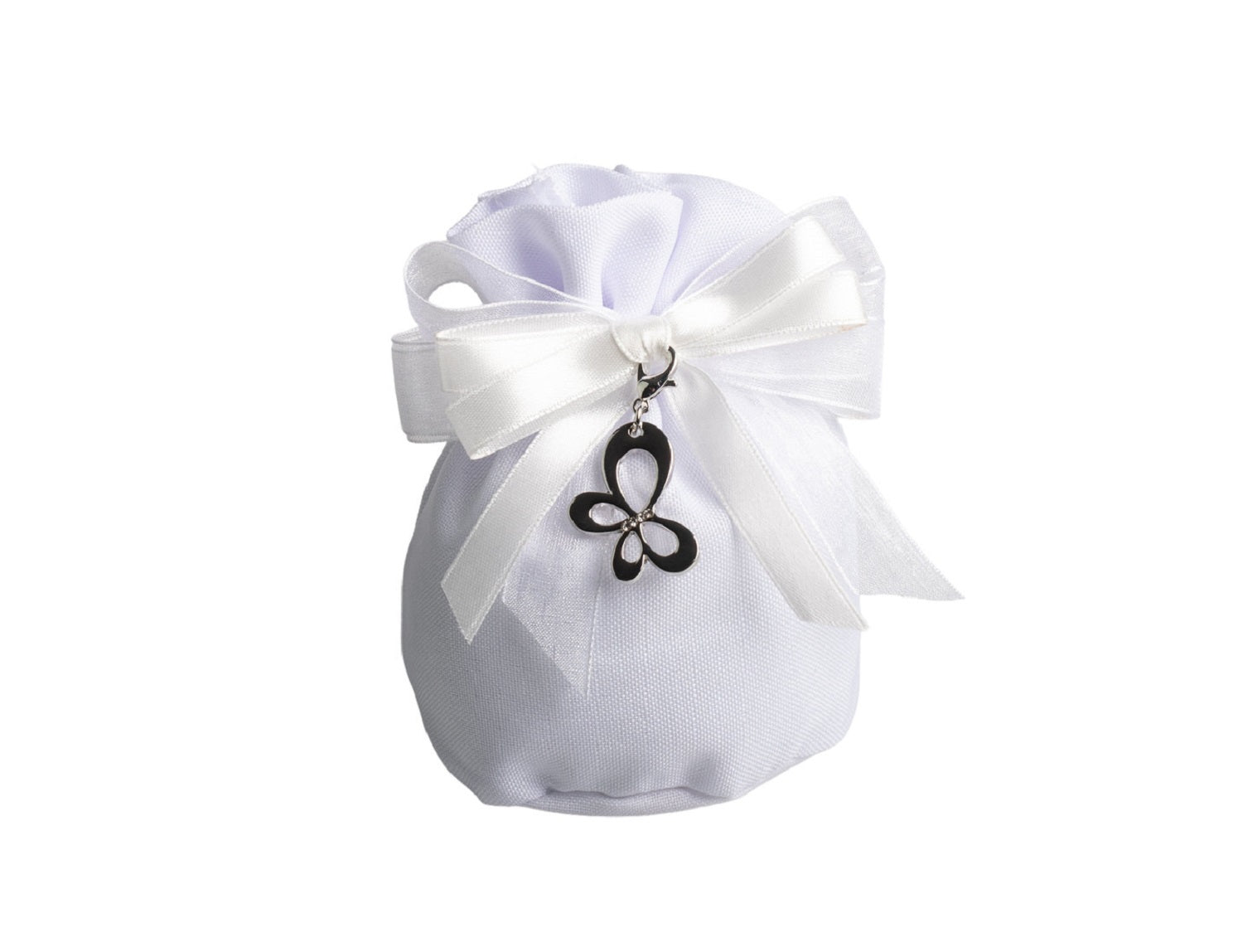Set sacchetto porta confetti da 5 pz con farfalla bomboniera per matrimonio, comunione, cresima, Harmony STMT25253