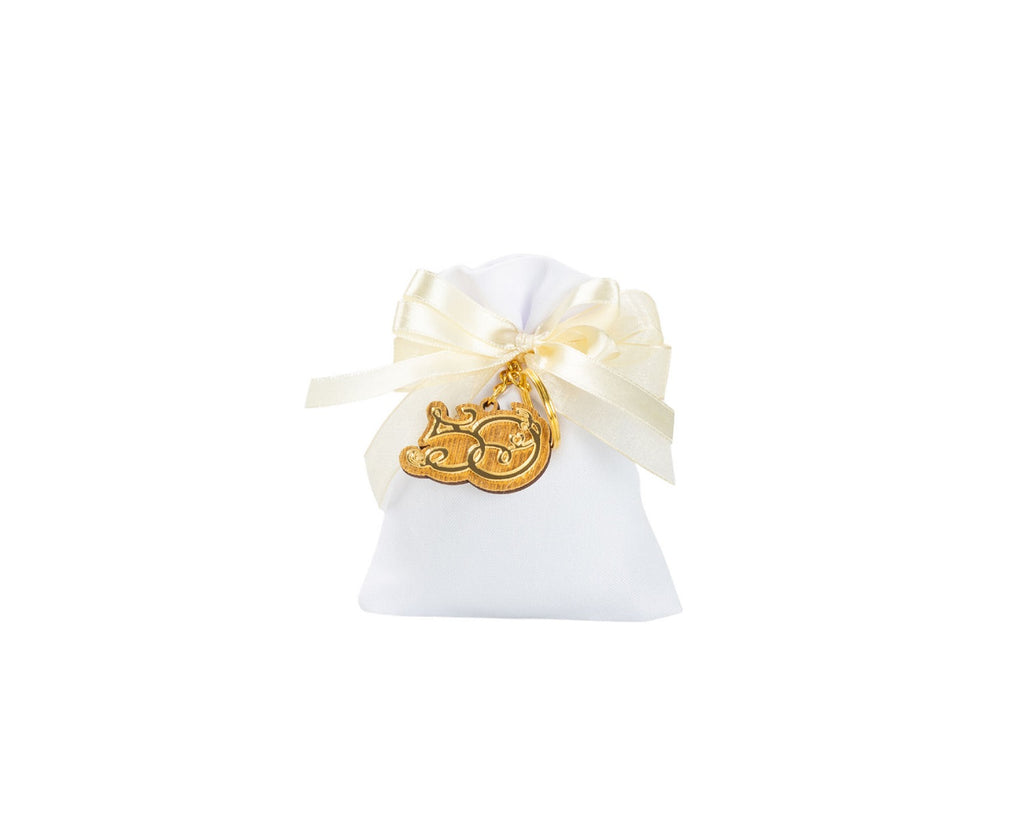 Set sacchetto porta confetti da 5 pz per nozze d'oro, cinquantesimo, Harmony STMT26128
