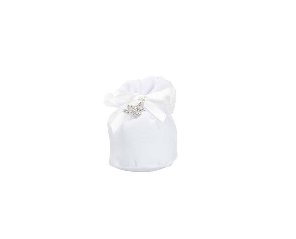 Set sacchettino silver porta confetti da 5 pz bomboniera per nozze d'argento, venticinquesimo, Harmony STMT26135