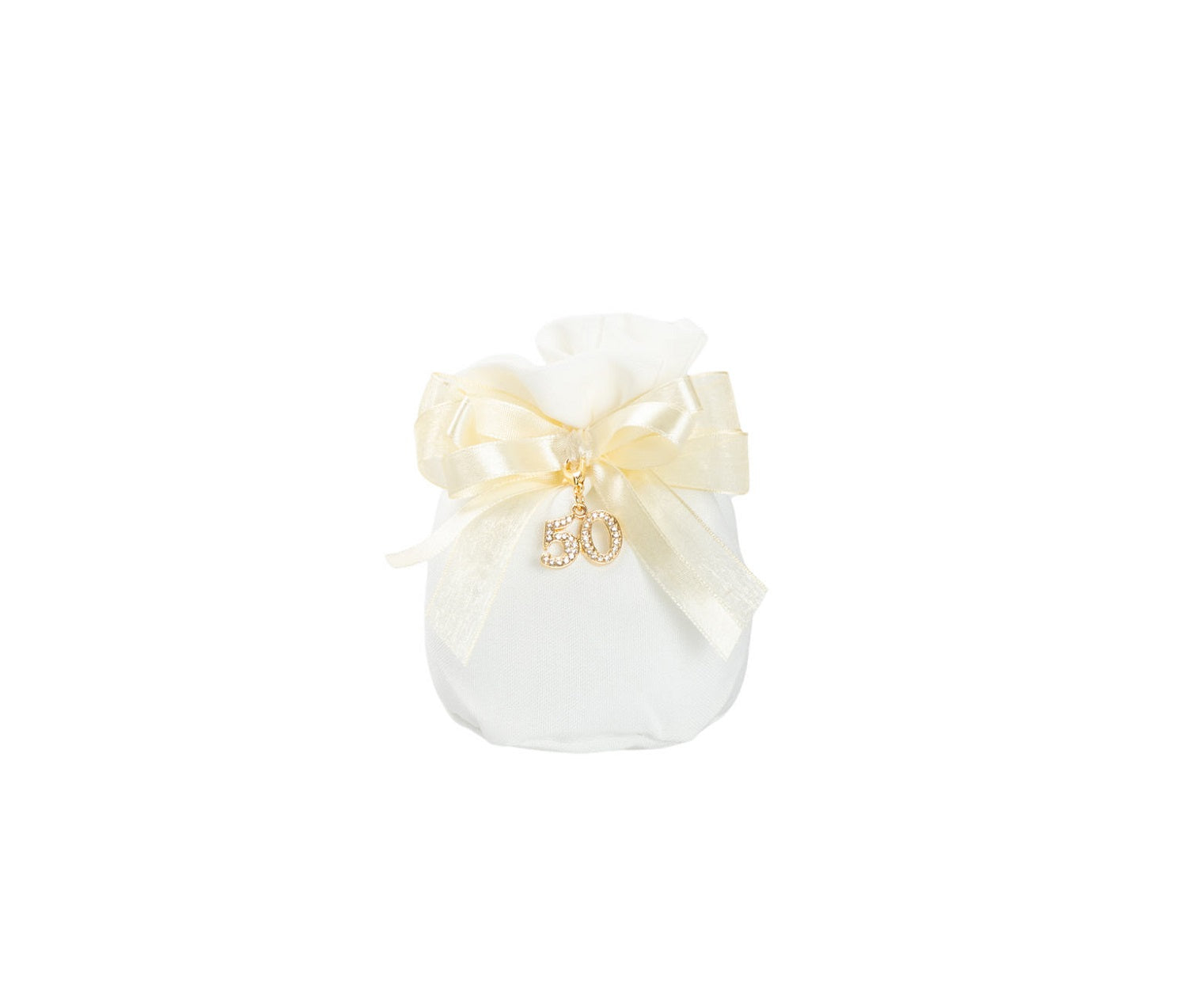 Set sacchetto porta confetti da 5 pz bomboniera per nozze d'oro, cinquantesimo, Harmony STMT26136