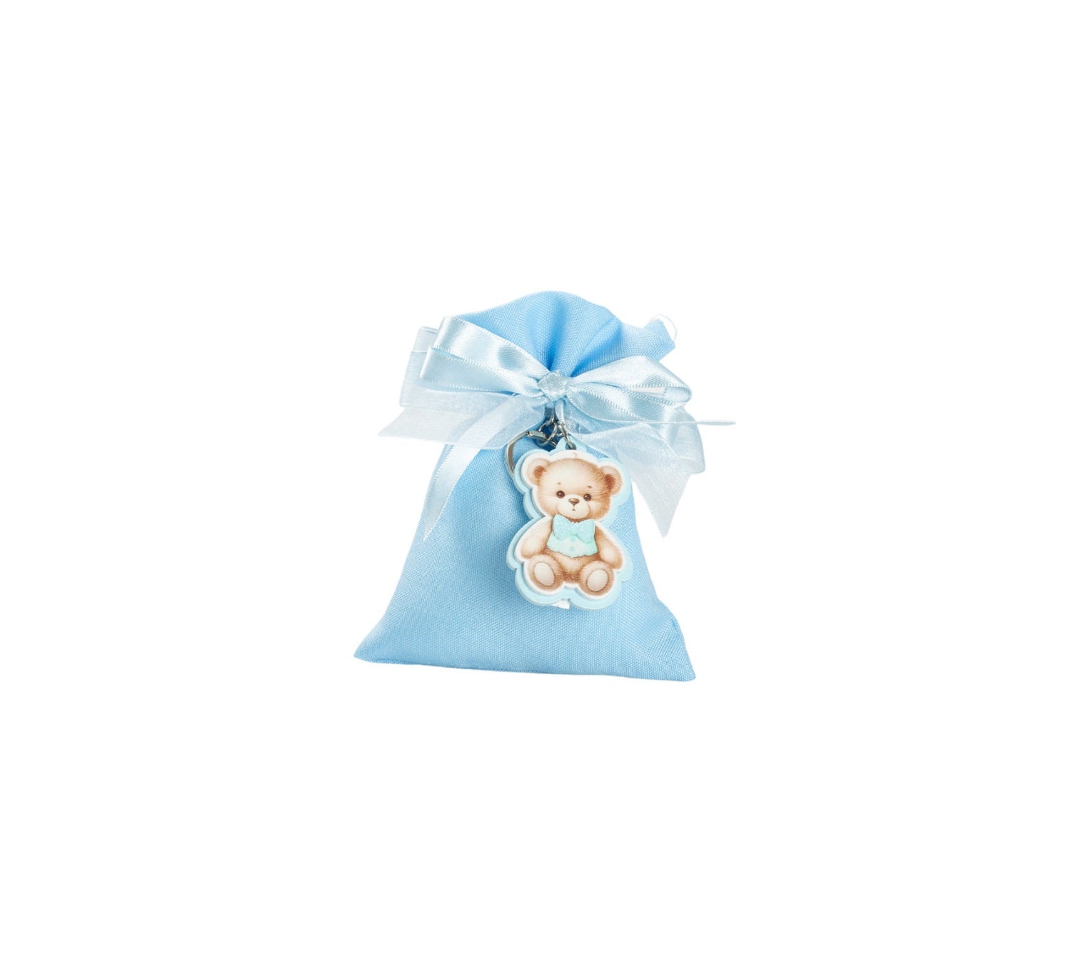 Set sacchetto porta confetti da 5 pz con orsetto bomboniera per nascita, battesimo, Harmony STNB26090