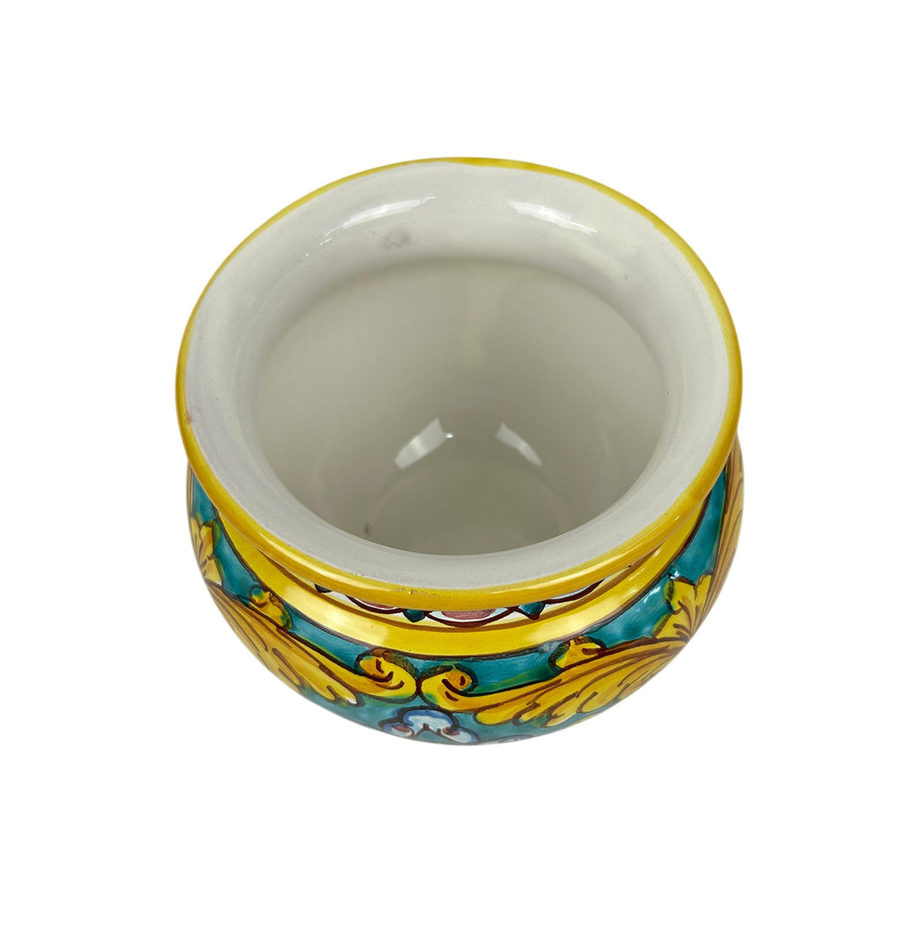 Cachepot vaso in ceramica siciliana realizzato e decorato a mano art. gomes D 15