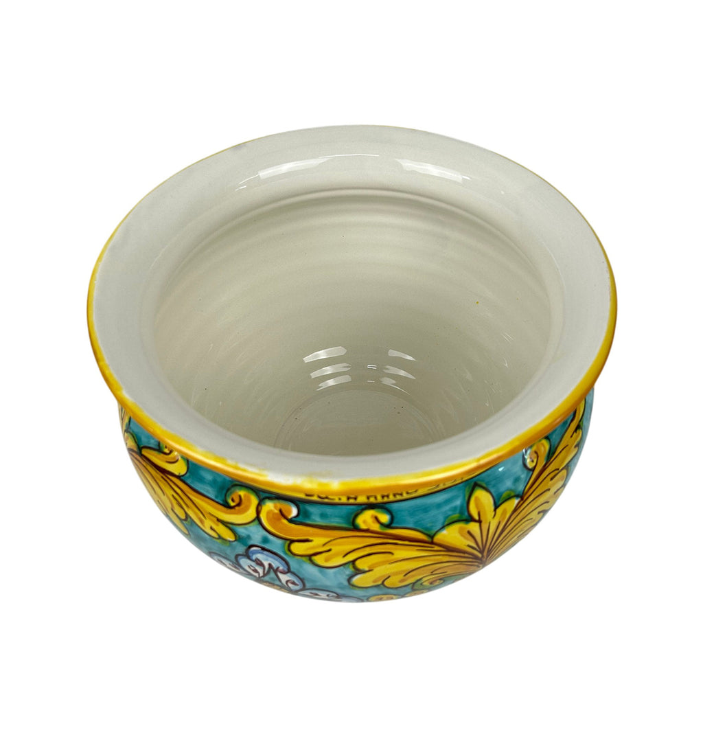 Cachepot vaso in ceramica siciliana realizzato e decorato a mano art. gomes D 28