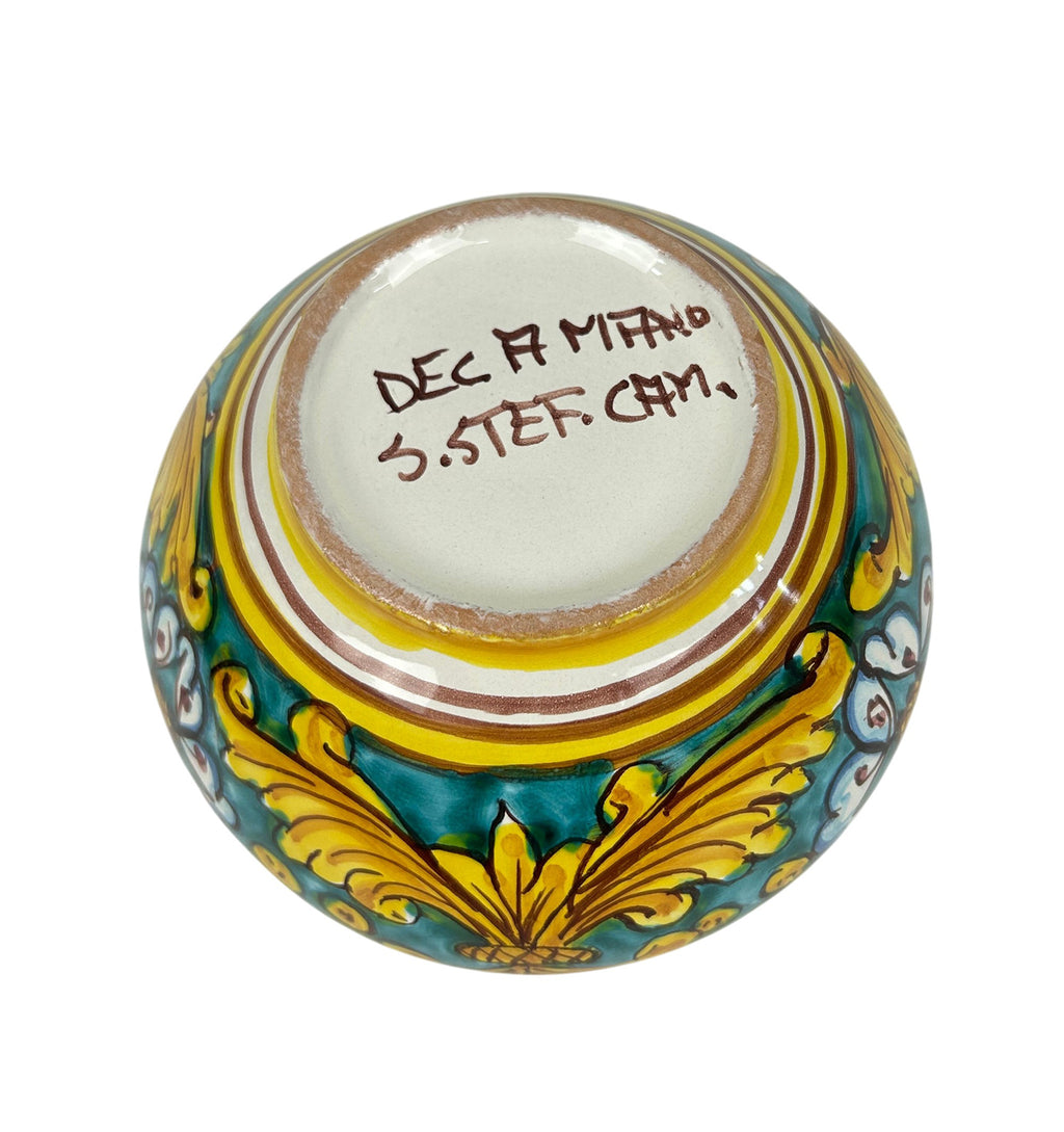 Cachepot vaso in ceramica siciliana realizzato e decorato a mano art. gomes D 15