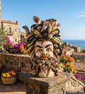Testa di moro uomo medusa pezzo unico in edizione limitata ceramica di Caltagirone