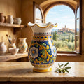 Vaso grande lavorato in ceramica decorata a mano da ceramisti siciliani barocco art 16