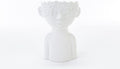 Mondocreazioni Vase Bust Plant Holder in Porcelain White Modern Elegant Furnishing Accessory ST (Boy Art 54351) 