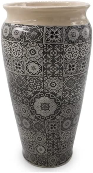 Vaso in ceramica realizzato e decorato in ceramica crema gdm 21009C