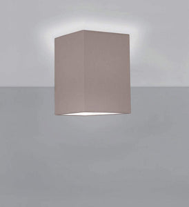 Plafoniera soffitto moderna a 1 luce con paralume parallelepipedo in tessuto tortora PR 6973/P25