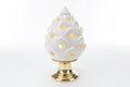 Mondocreazioni Pigna LED in White and Gold Porcelain Classic Elegant Furnishing Accessory ST 54275 