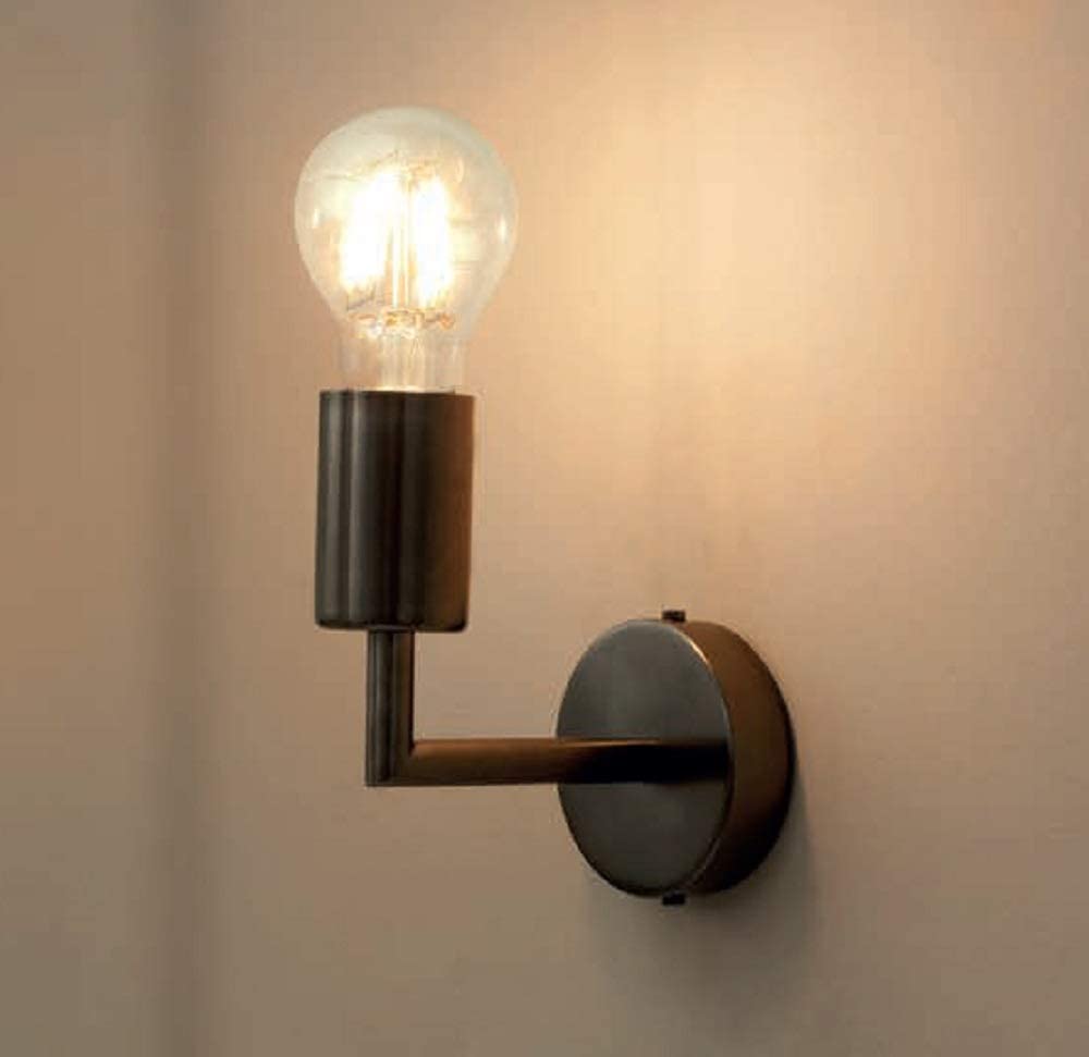 Applique da parete moderno vintage industrial in metallo a 1 luce nero satinato PR 7055/A1
