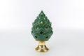 Mondocreazioni Pigna LED in Green and Gold Porcelain Classic Elegant furnishing accessory ST 54274 