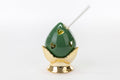 Pumo pugliese led diffuser in green and gold porcelain modern elegant furnishing accessory ST 54262 