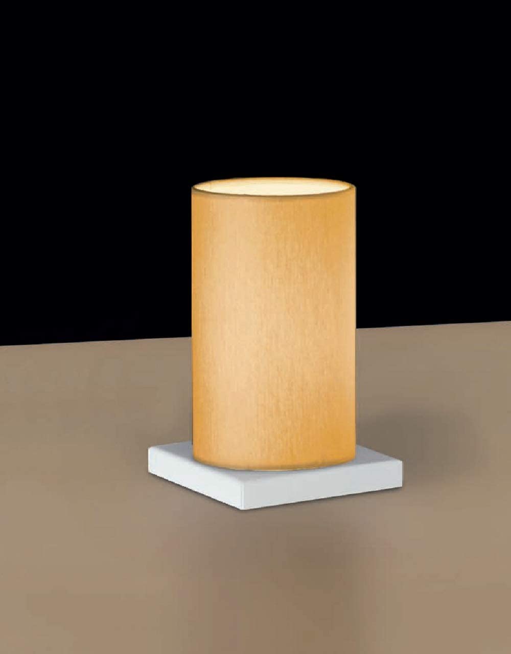 Lumetto da comodino moderno a 1 luce in metallo laccato bianco opaco con paralume in tessuto giallo oro PR 6985/LP