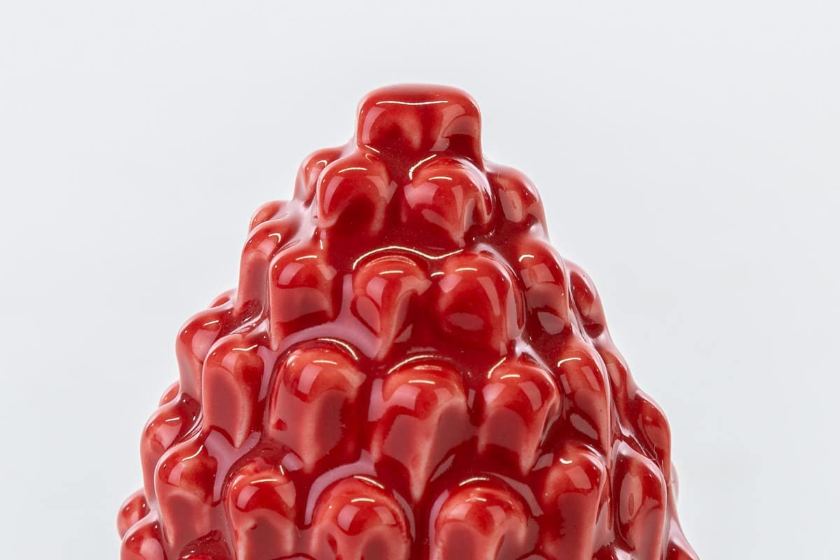 Mondocreazioni Pigna in Porcellana Classico Elegante complemento d'arredo Bianco Rosso Verde ST (Rosso Art 54300)