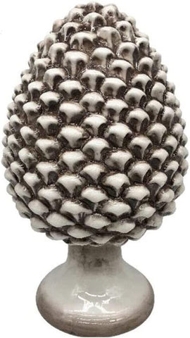 Modern ceramic pine cone made and decorated by hand smoked gdm art 21001PA 