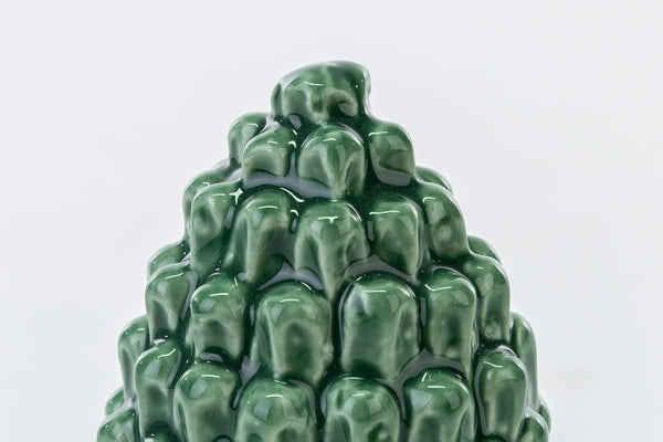Mondocreazioni Pigna in Porcellana Classico Elegante complemento d'arredo Bianco Rosso Verde ST (Verde Art 54301)