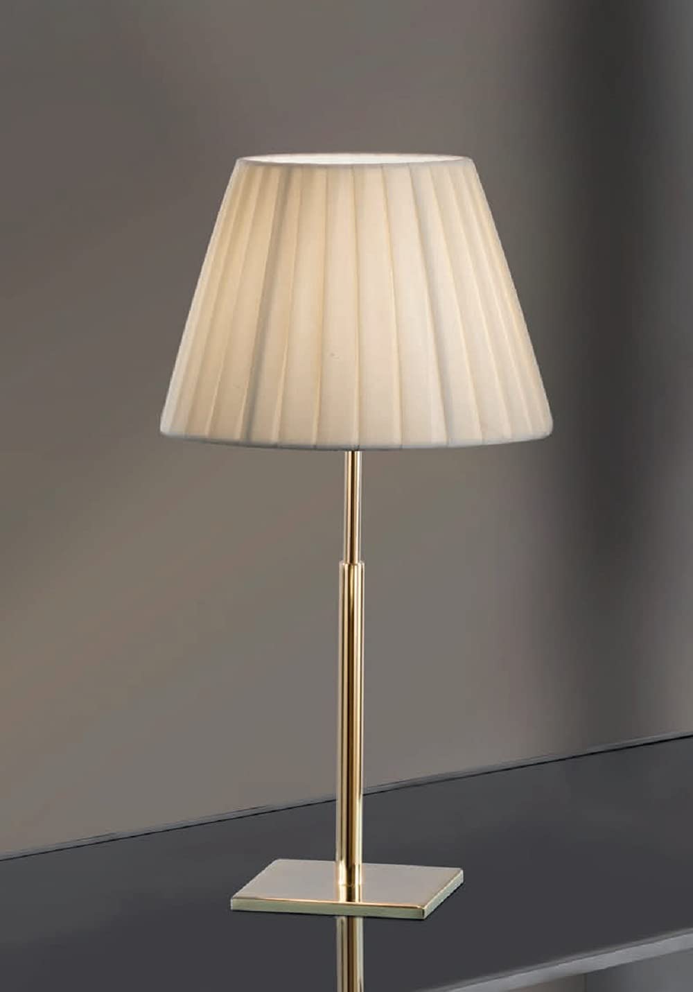 Lume grande classico a 1 luce in metallo oro lucido con paralume nastrato avorio PR 6756/LG