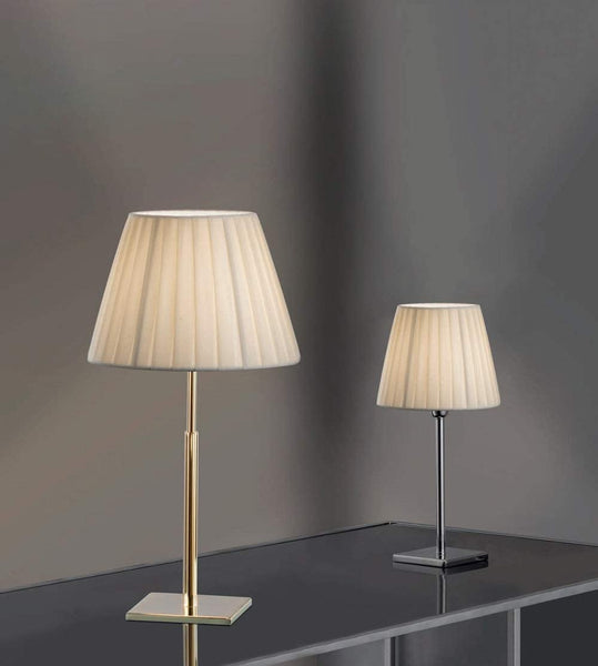 Lume grande classico a 1 luce in metallo oro lucido con paralume nastrato avorio PR 6756/LG