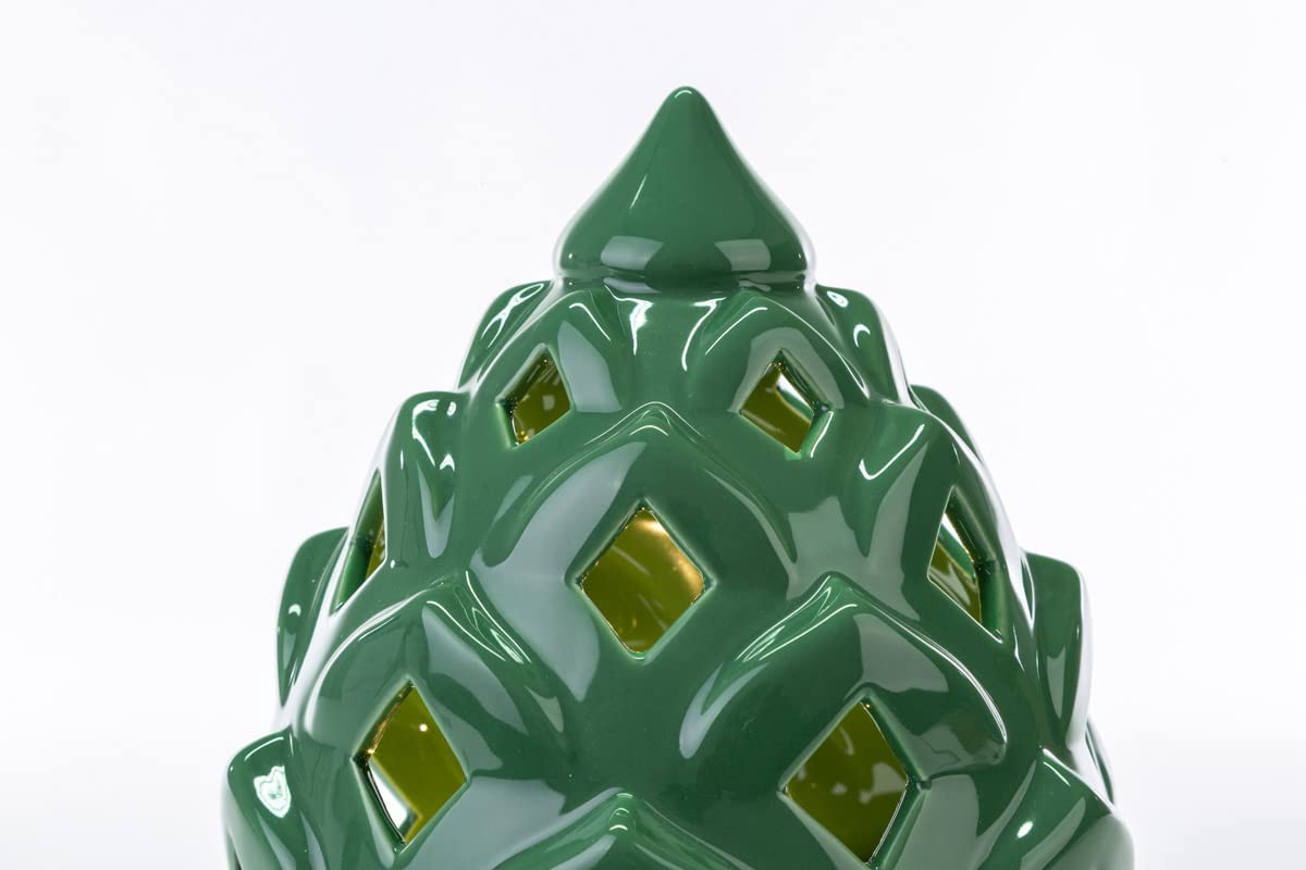 Pigna Led in Porcellana Verde Moderno Elegante complemento d'arredo ST 54277