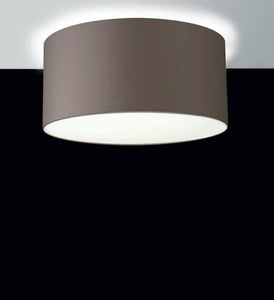 Plafoniera soffitto moderna a 1-3 luci in metallo con paralume cilindrico in tessuto tortora PR 6951/P60-6951/P40 (Diametro 60cm 3 luci art 6951/P60)